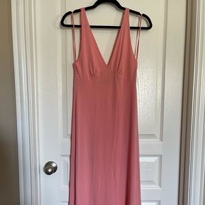 Zara, coral, ankle dress